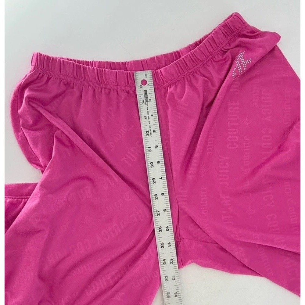 Juicy Couture Women's Bright Pink Soft Pajamas Pants Sz L Embellished Y2K Vibes - Picture 8 of 11